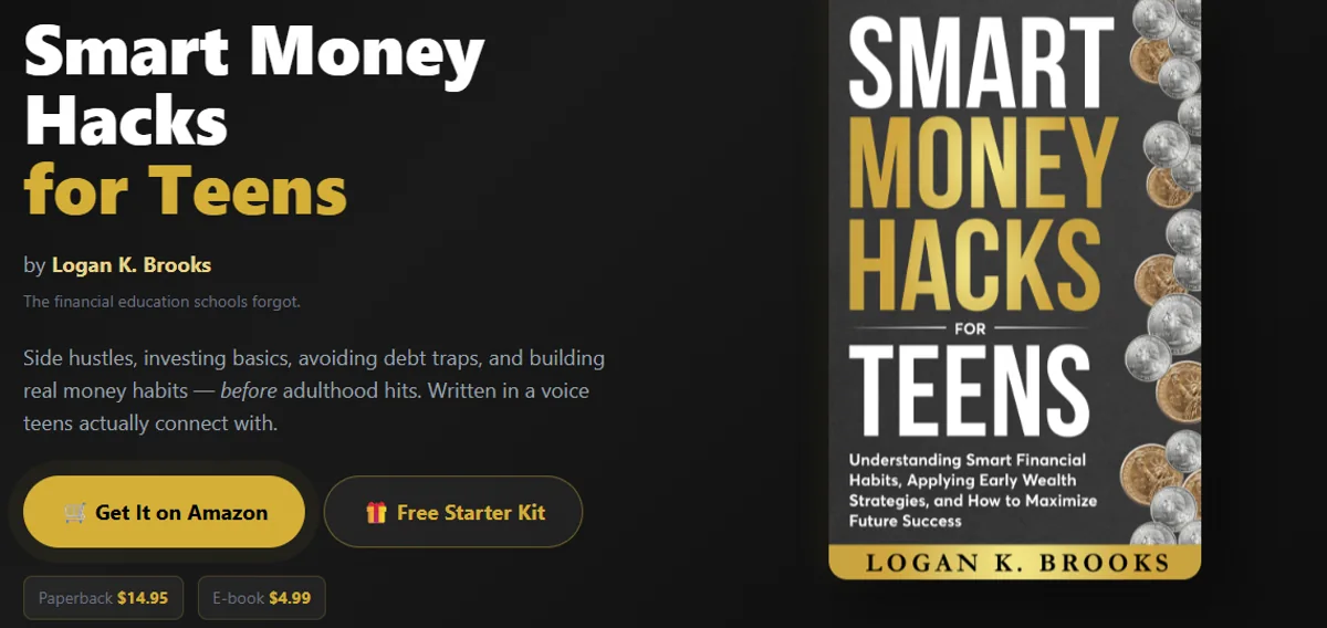 Public website screenshot: Smart Money Hacks for Teens